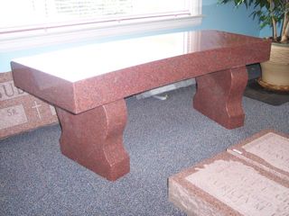 Bench in mountain rose granite