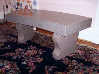 Bench in gray granite