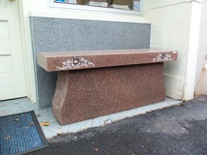 Granite bench at Karl Lutz Monument Company